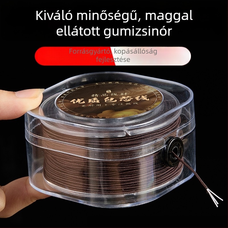 Kiváló minőségű rugalmas zsinór maggal körülvett gyöngyfűzéshez, kopásálló karkötő-zsinór, ékszerkészítéshez