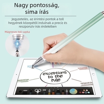 Kapacitív toll táblagépekhez és okostelefonokhoz – univerzális érintő stylus mágneses szilikon koronggal rajzoláshoz és íráshoz