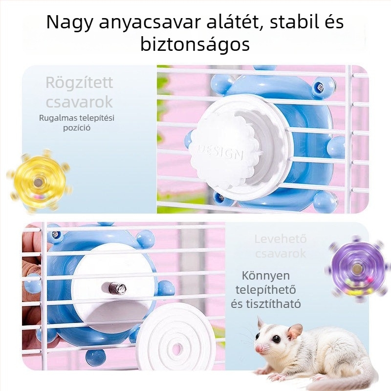 Sugar Glider játékok a szórakoztatásra és gazdagításra, forgó játékok gerbilnek, mókusoknak, madaraknak és papagájoknak, hang- és rágó funkciókkal