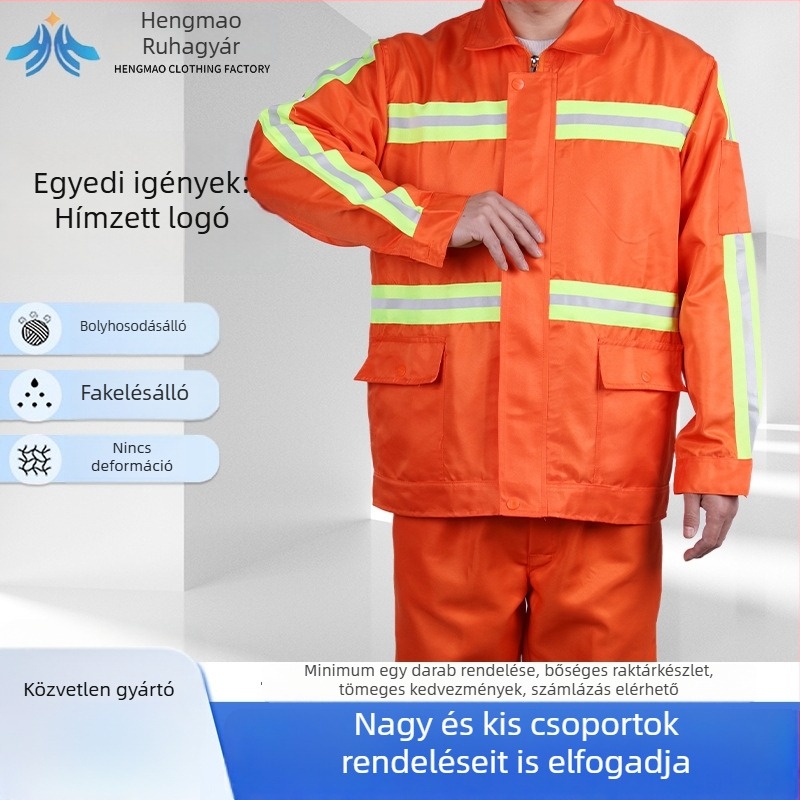 Férfi hosszú ujjú munkaruha szett közúti karbantartásra és zöldterületek karbantartására