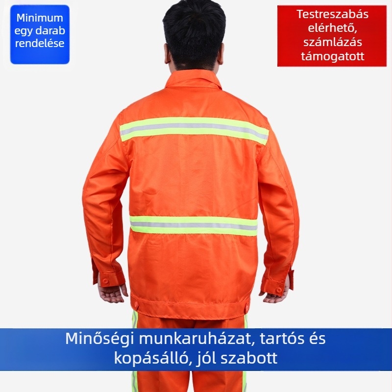 Férfi hosszú ujjú munkaruha szett közúti karbantartásra és zöldterületek karbantartására