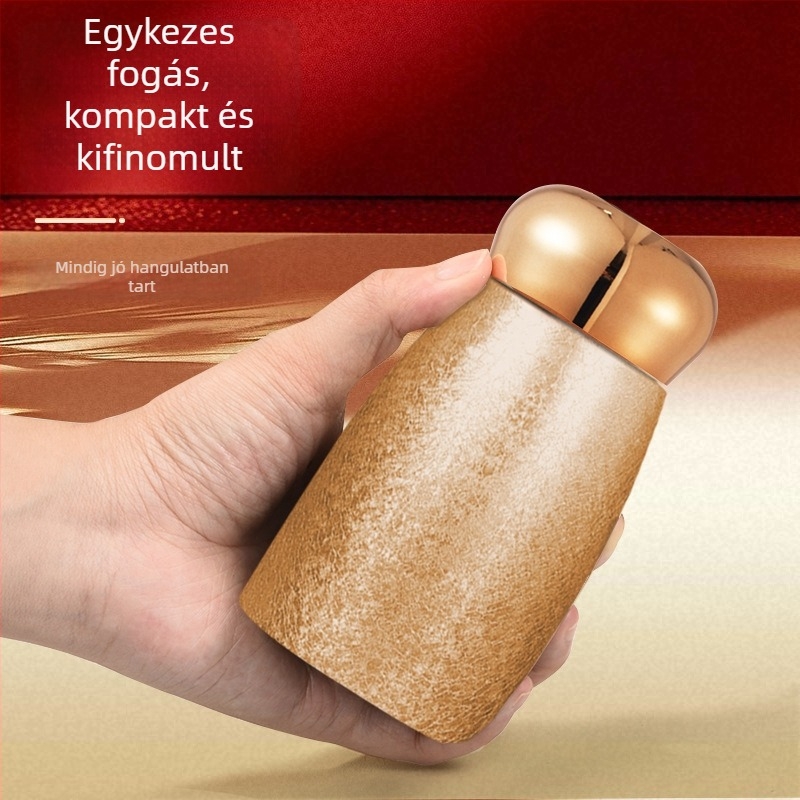 Kerámiabevonatú belsővel ellátott szigetelt termosz kávés pohár, hőmérséklet kijelzővel a szójatejpor feloldásához