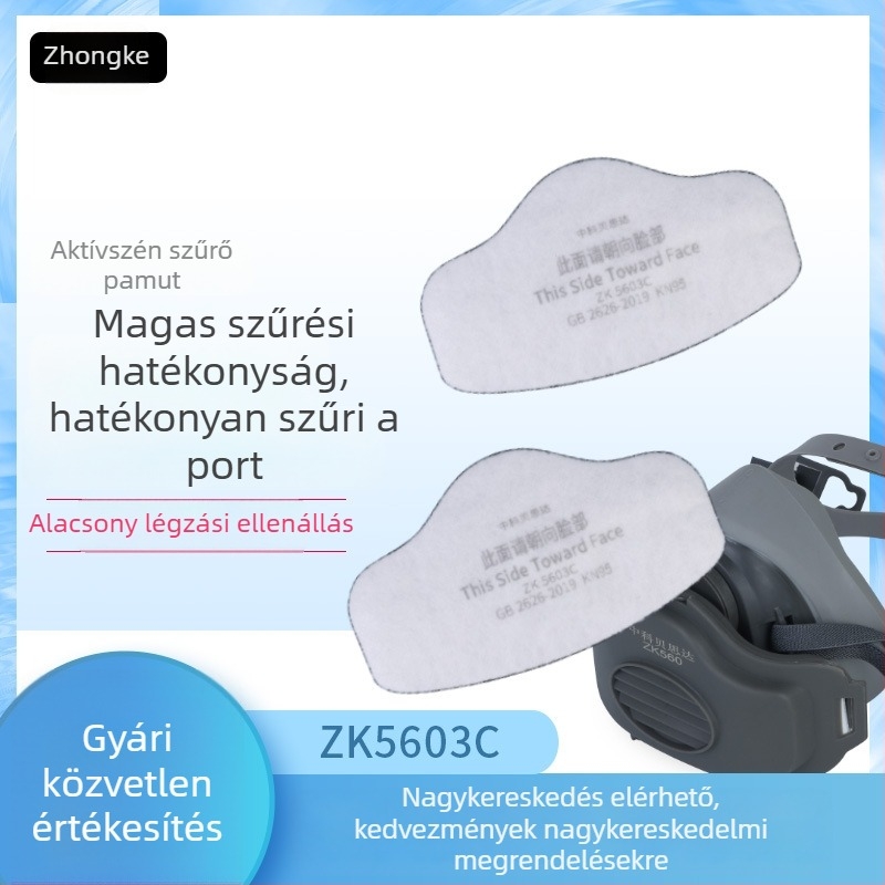 ZK5603C aktív szénszűrős gázmaszkhoz – kiegészítők ipari por, csiszolás és formaldehid elleni védelemhez