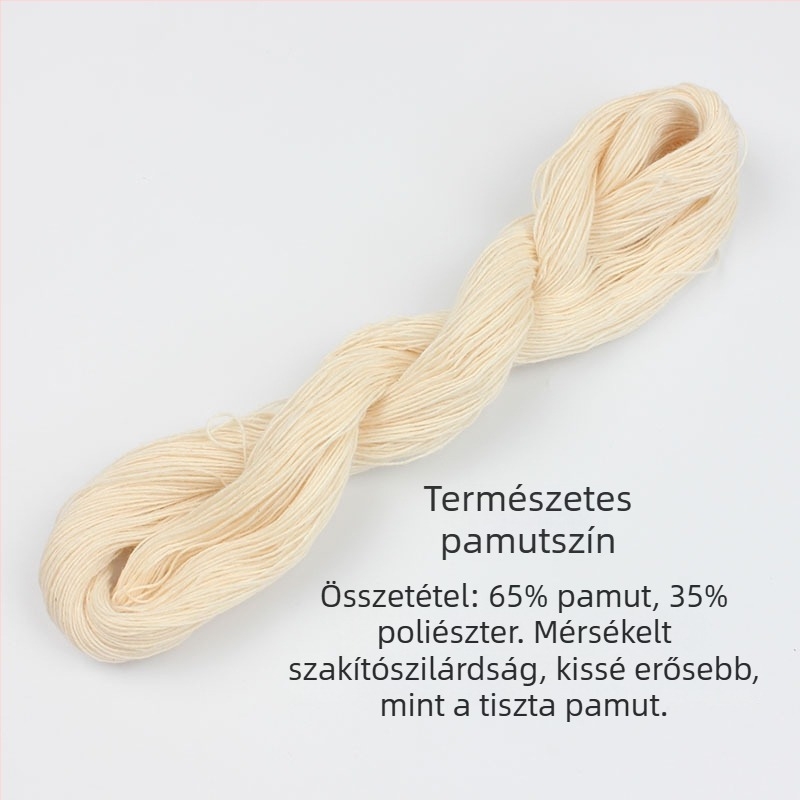Hímzőfonal cipőtalpakhoz, vastag fehér pamutfonal, régi pamutfonal, poliészter quilt fonal