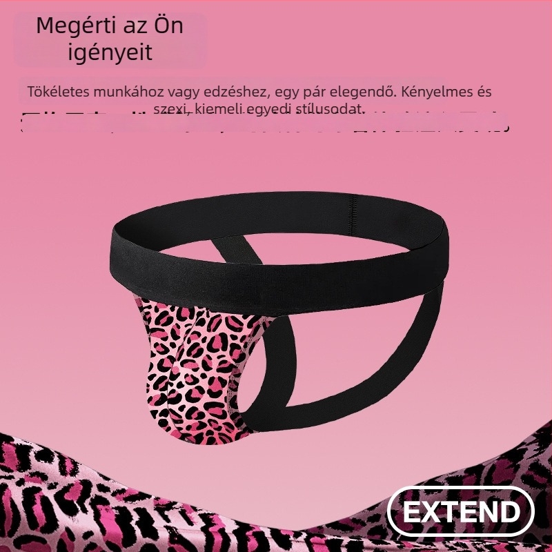 Férfi leopárd mintás dupla tangás alsónadrág