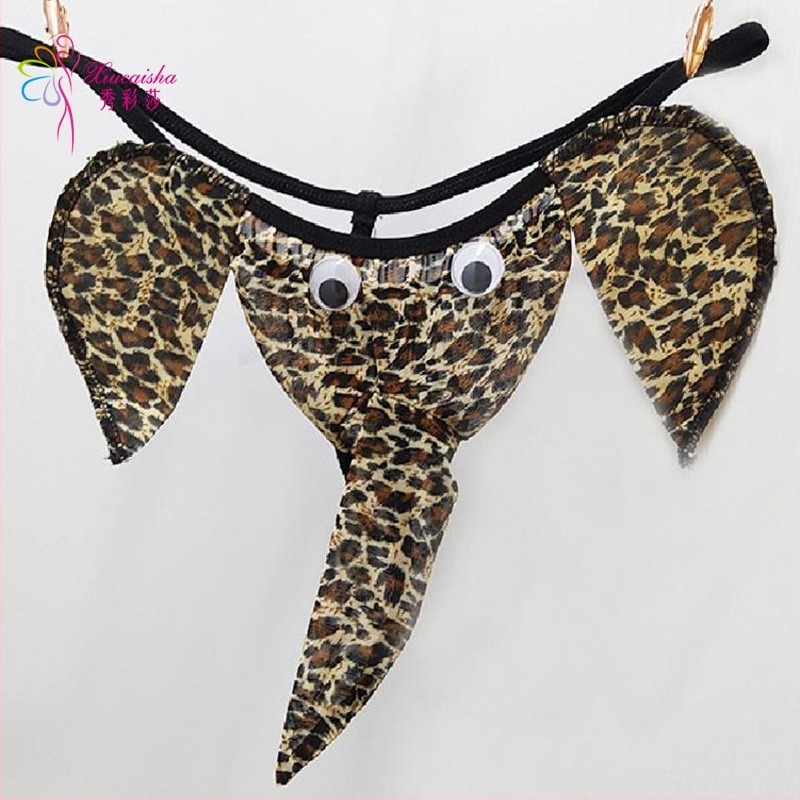 Sexi férfi alsónemű készlet – elefántorr dizájn, T-alsó és G-string, átlátszó