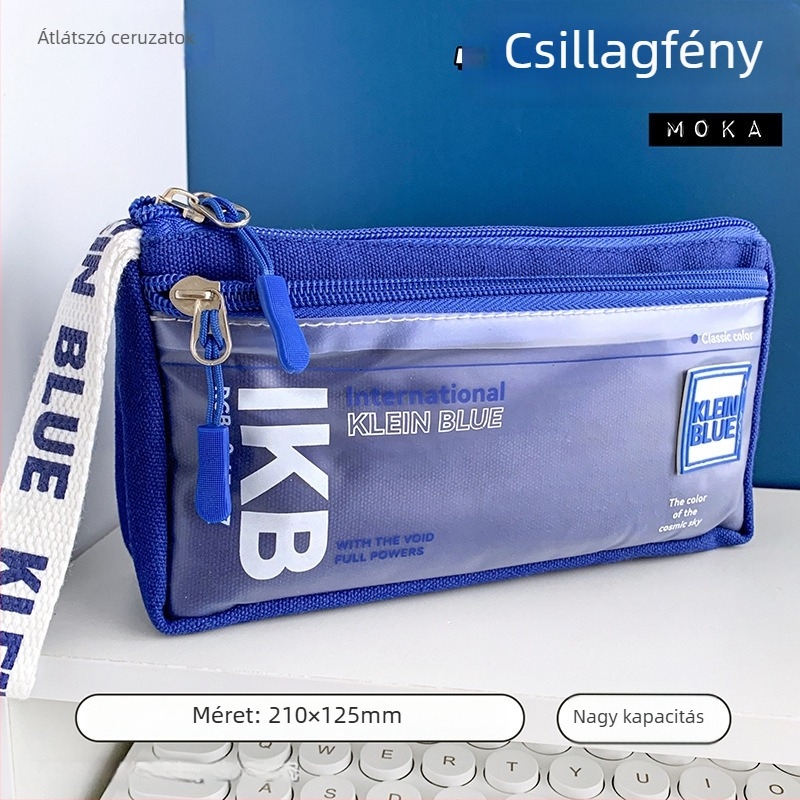 Klein Blue háromszög ceruzatartó, nagy kapacitású, szennyeződésálló, minimalist stílusú általános iskolásoknak