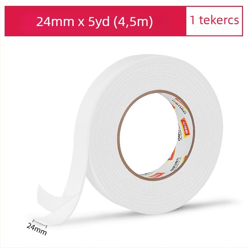 Deli habosított dupla ragasztó szalag, 24 mm széles, 2,5 mm vastag, könnyen téphető