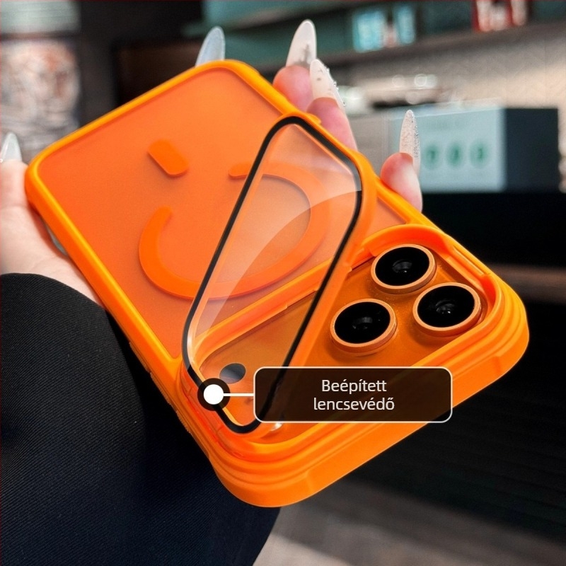 Universális iPhone tok teljes körű kamera védelmével, rejtett állvánnyal és mágneses töltéssel (TPU+PC)