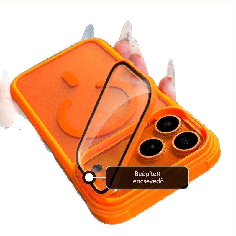 Universális iPhone tok teljes körű kamera védelmével, rejtett állvánnyal és mágneses töltéssel (TPU+PC)