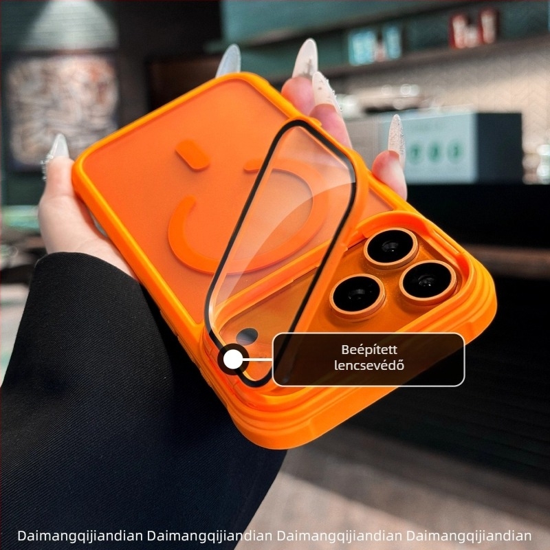 Universális iPhone tok teljes körű kamera védelmével, rejtett állvánnyal és mágneses töltéssel (TPU+PC)