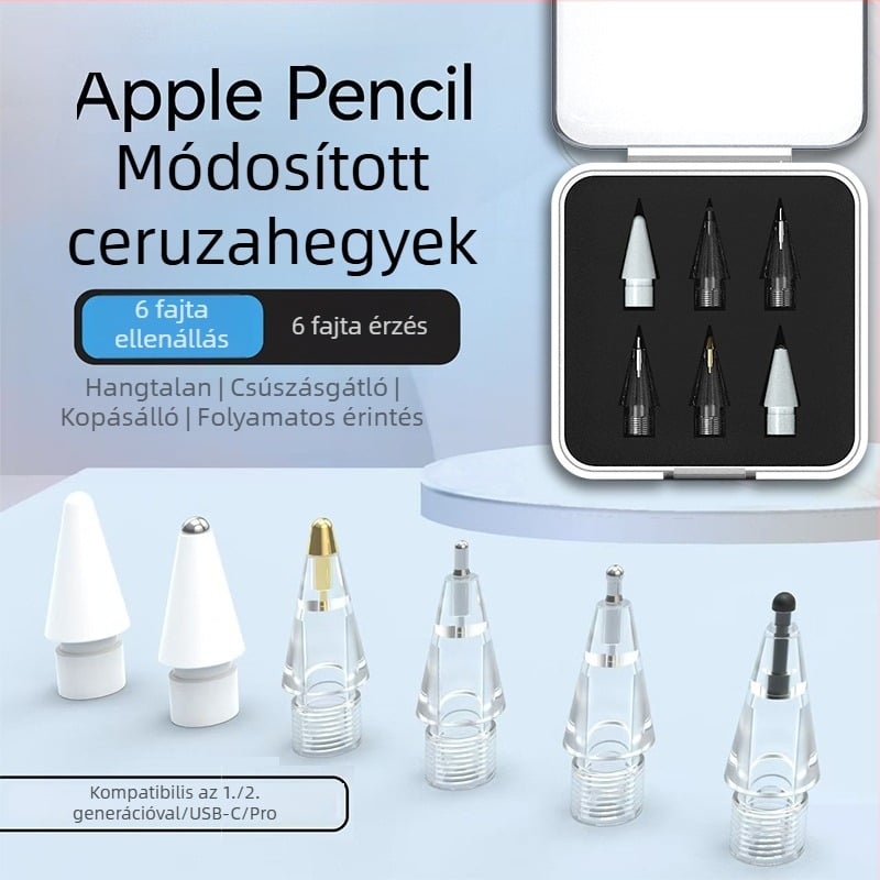 Apple Pencil Pro cserélhető hegye, kopásálló, csendes tollhegy iPadhez