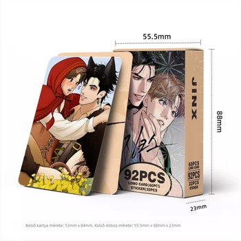 92 anime kártya: varázslatgyűjtemény, emlékkártyák belső dekorációhoz (2D), matricák és LOMO kártyák