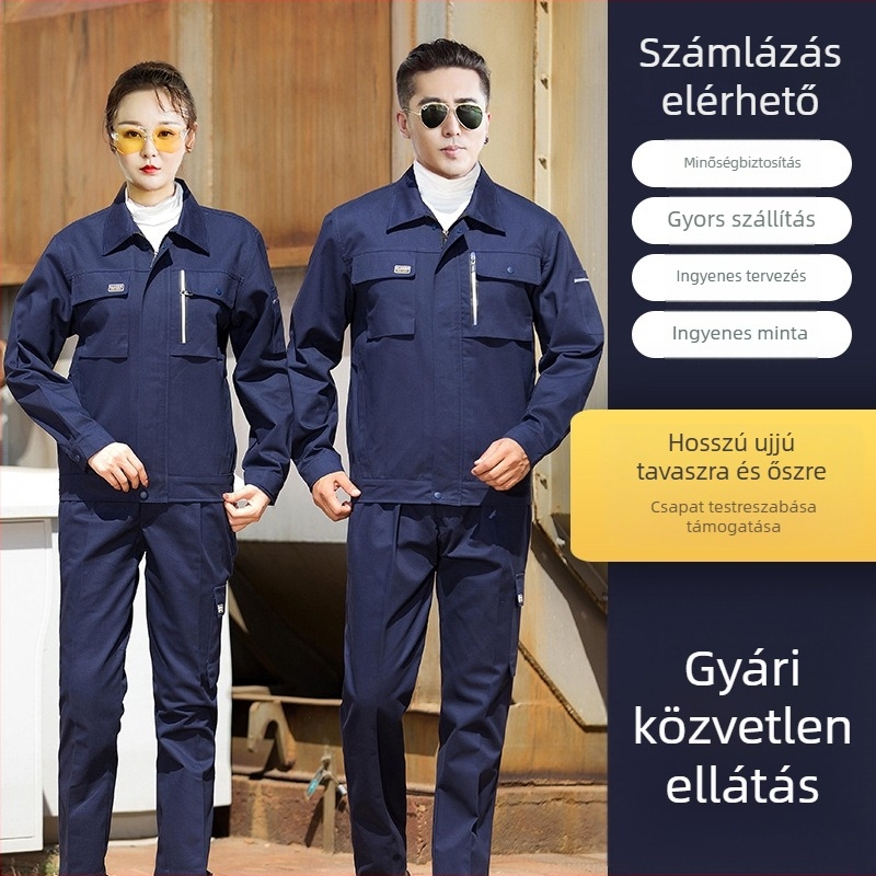 Férfi munkaruha készlet hosszú ujjú poliester–pamutból gyárban, hegesztéshez és bányászathoz