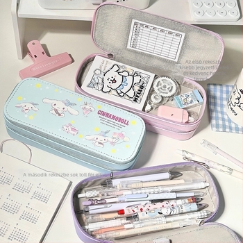 Sanrio írószertáskák kollekciója, nagy kapacitású, koreai verzió, középiskolásoknak és gimnáziumi diákoknak, stílusos multifunkcionális tolltartó