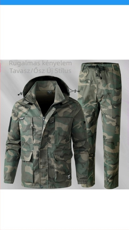 Férfiaknak kamufláz készlet tavasz–ősz, kültéri munkaruha, vízálló és tartós