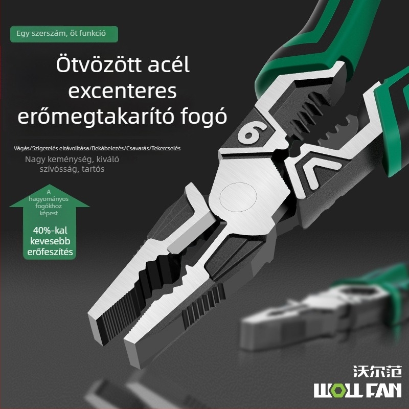 9 hüvelykes multifunkcionális zárolófogó hegyes és diagonális végű kivitelben, elektromérnököknek