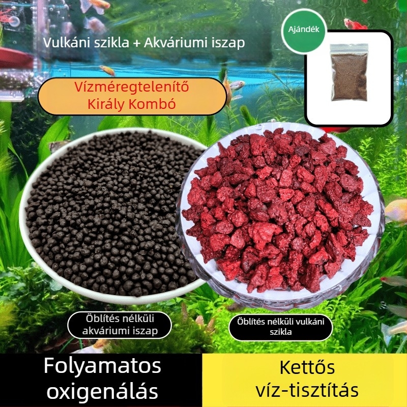 Akvarisztikus aljzat: vulkáni kő alapú aljzat növényeknek, trágyázó anyag és szűrőanyag