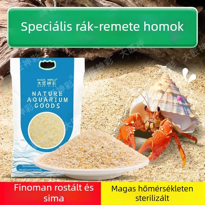 Hermit rákok aljzataként használt homok növényes akváriumhoz – Természetes kagylóhomok dekorációhoz