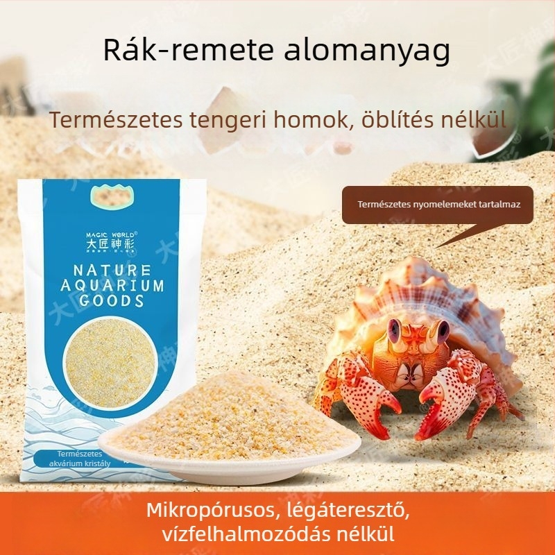 Hermit rákok aljzataként használt homok növényes akváriumhoz – Természetes kagylóhomok dekorációhoz