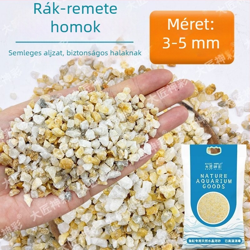 Hermit rákok aljzataként használt homok növényes akváriumhoz – Természetes kagylóhomok dekorációhoz
