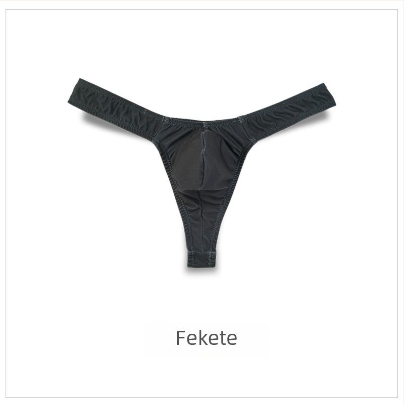 Férfi alacsony derekú tangás alsónemű, egyszínű, ice silk anyagból