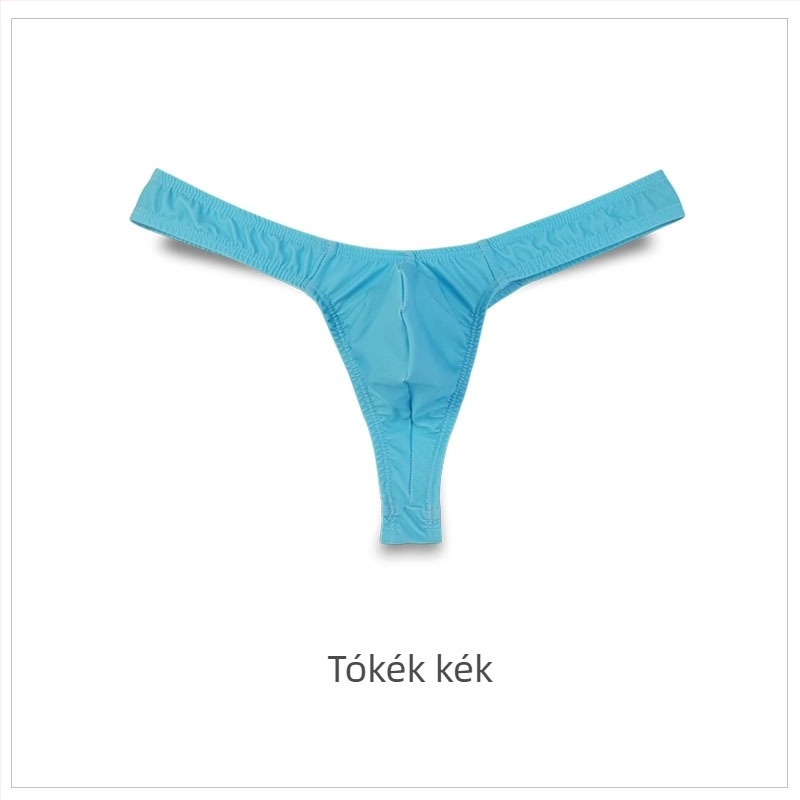 Férfi alacsony derekú tangás alsónemű, egyszínű, ice silk anyagból