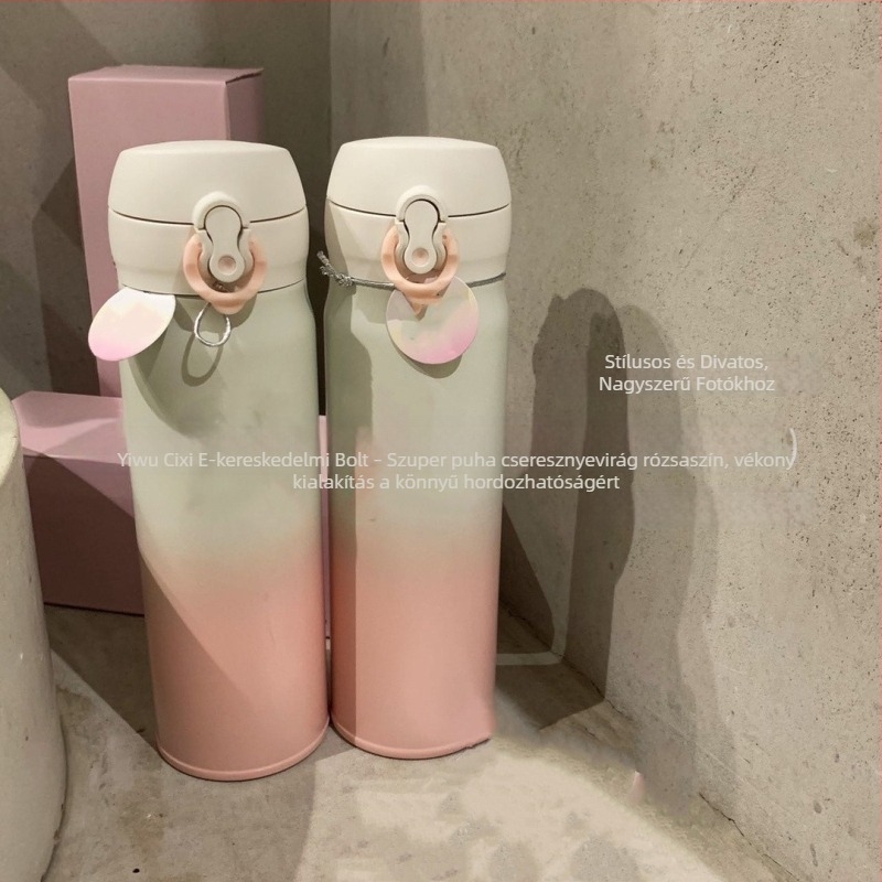Sakura termosz 304 rozsdamentes acélból, 500 ml, hordozható, páros ajándék