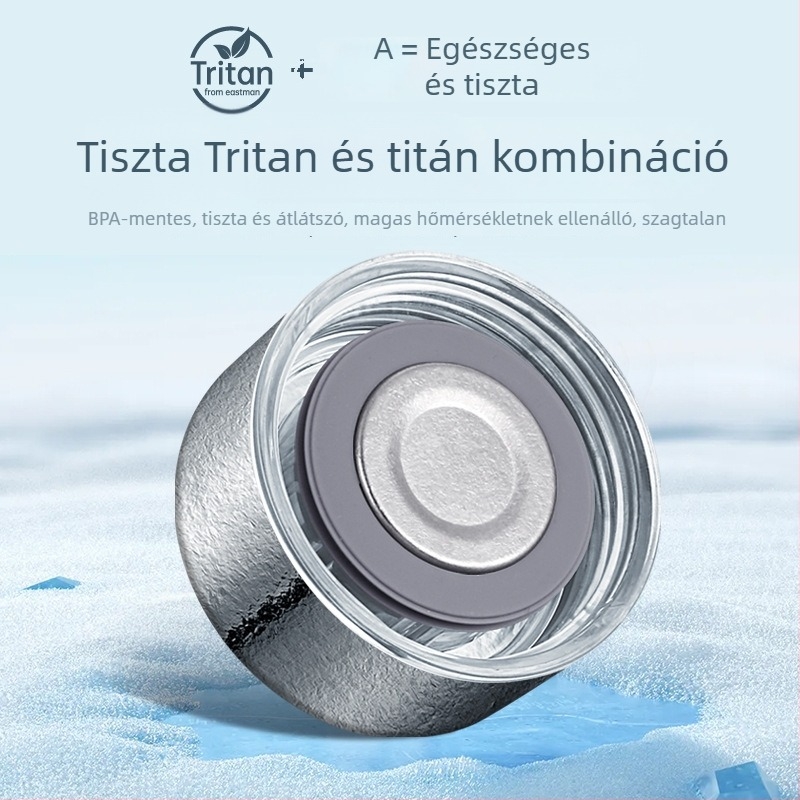 Tiszta titánból készült dupla falú vákuum-izolált autó pohár tea és víz elválasztóval, nagy kapacitás