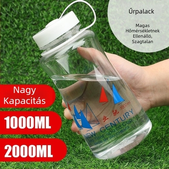 Nagy kapacitású űrkupa építkezésekhez, kültéri műanyag sportos ivóedény, ütésálló és hőálló, vállpánttal és teafülkével