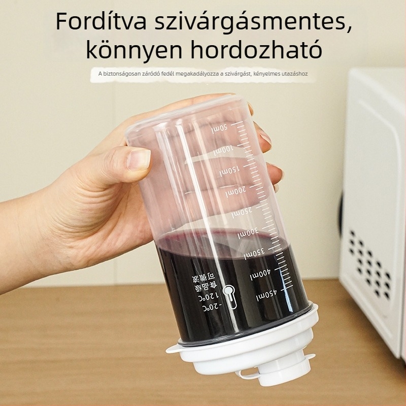450 ml hordozható hideg italok shaker pohár kávéhoz és gyümölcslevekhez, szorosan záródó, élelmiszer-minőségű, hengeres forma