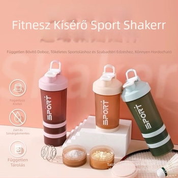 Fitnesz shaker pohár nagy kapacitással, tejturmixokhoz és fehérje porokhoz, kerek közvetlen ivó dizájn
