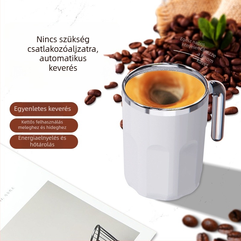 Okos hőmérséklet-nyomkövető automatikus keverővel, hordozható elektromos kávéscsésze, milkshake és fehérje shaker