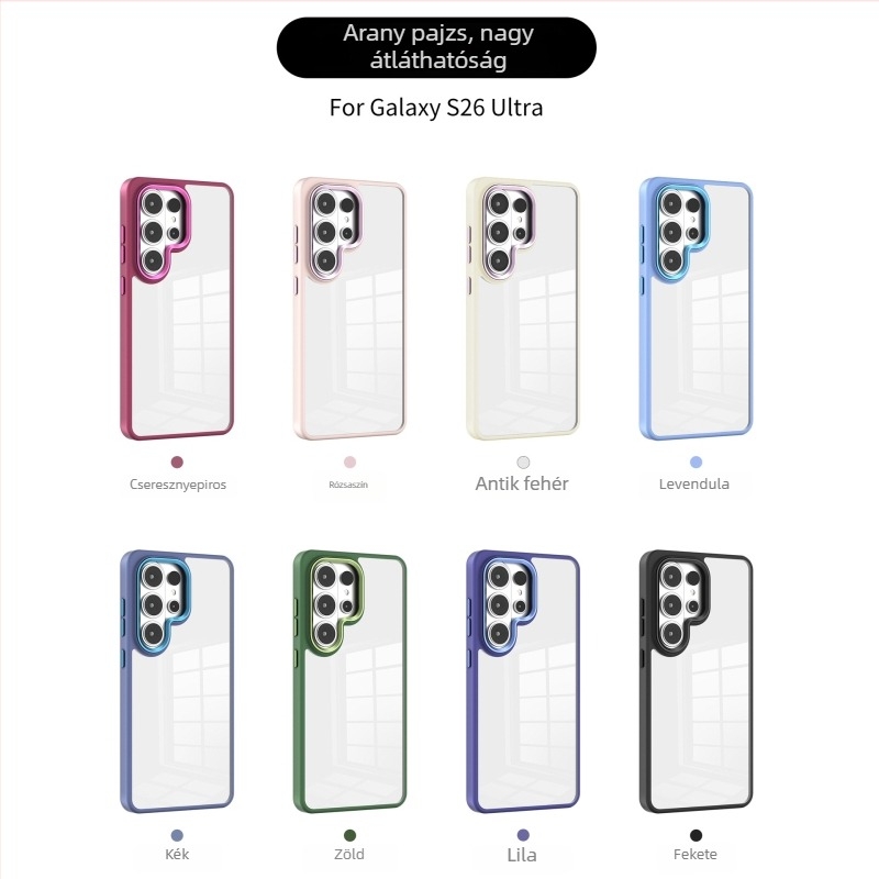Átlátszó tok Samsung S25 Plus, S24 és S26 Ultra számára, Gold Shield Eagle Eye dizájnnal