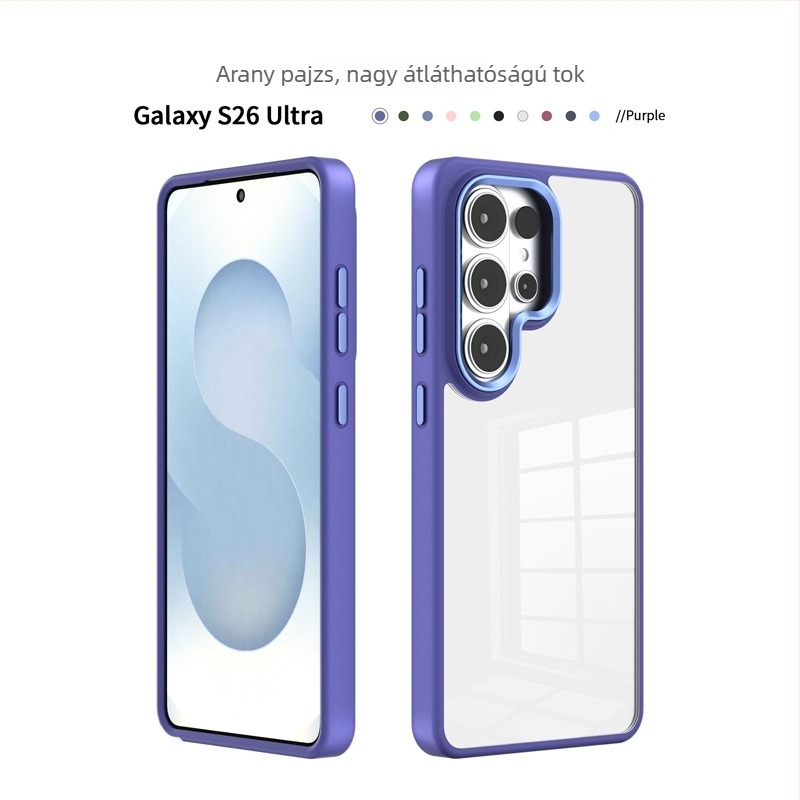 Átlátszó tok Samsung S25 Plus, S24 és S26 Ultra számára, Gold Shield Eagle Eye dizájnnal