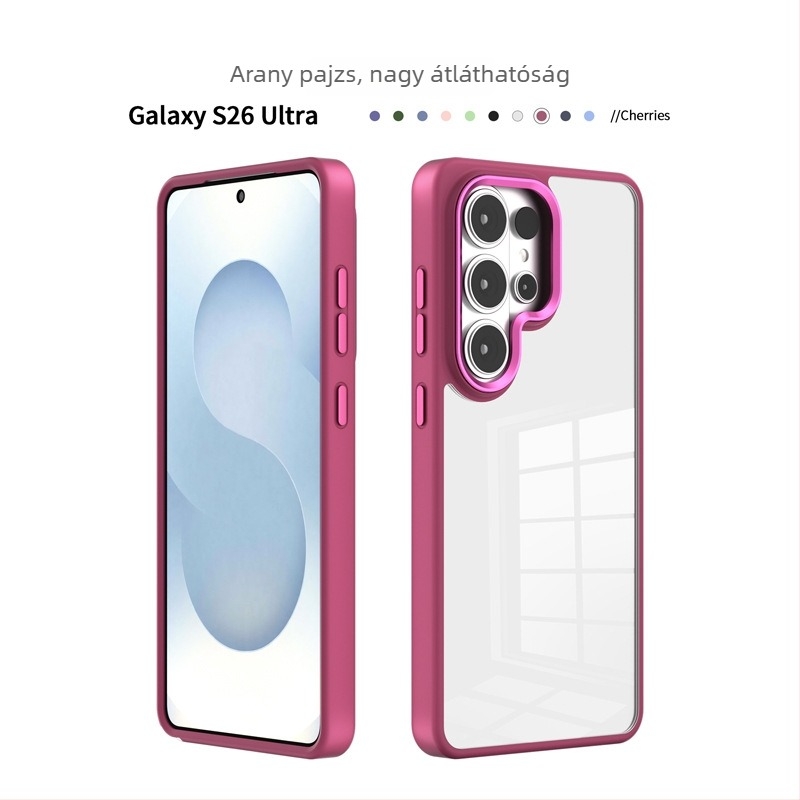 Átlátszó tok Samsung S25 Plus, S24 és S26 Ultra számára, Gold Shield Eagle Eye dizájnnal