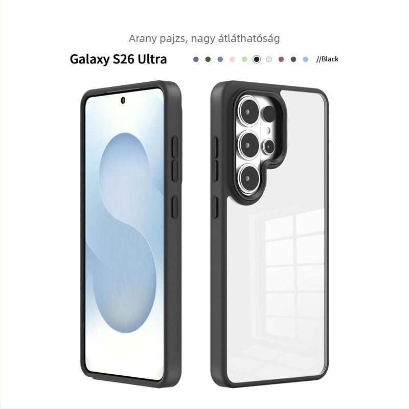 Átlátszó tok Samsung S25 Plus, S24 és S26 Ultra számára, Gold Shield Eagle Eye dizájnnal