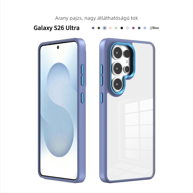 Átlátszó tok Samsung S25 Plus, S24 és S26 Ultra számára, Gold Shield Eagle Eye dizájnnal