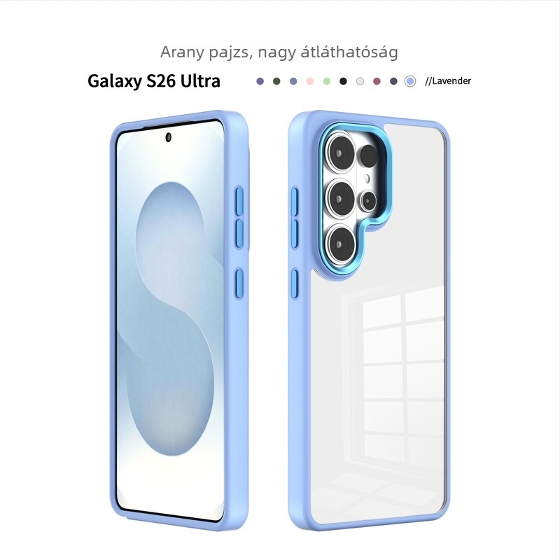 Átlátszó tok Samsung S25 Plus, S24 és S26 Ultra számára, Gold Shield Eagle Eye dizájnnal