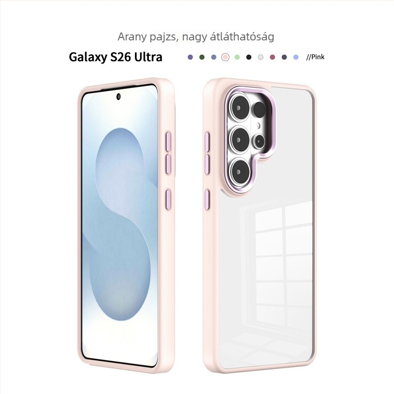 Átlátszó tok Samsung S25 Plus, S24 és S26 Ultra számára, Gold Shield Eagle Eye dizájnnal