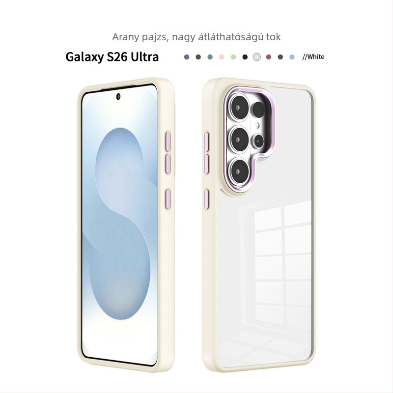 Átlátszó tok Samsung S25 Plus, S24 és S26 Ultra számára, Gold Shield Eagle Eye dizájnnal