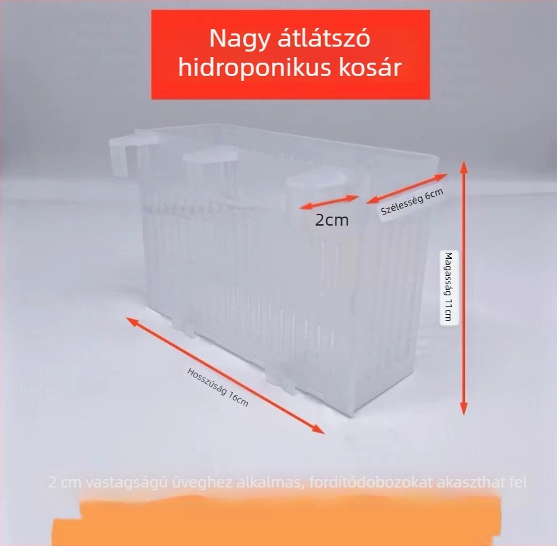 Hidropóniás ültetőkosár akváriumhoz — falra szerelhető tájépítés dekoráció vízben termesztett növényekkel
