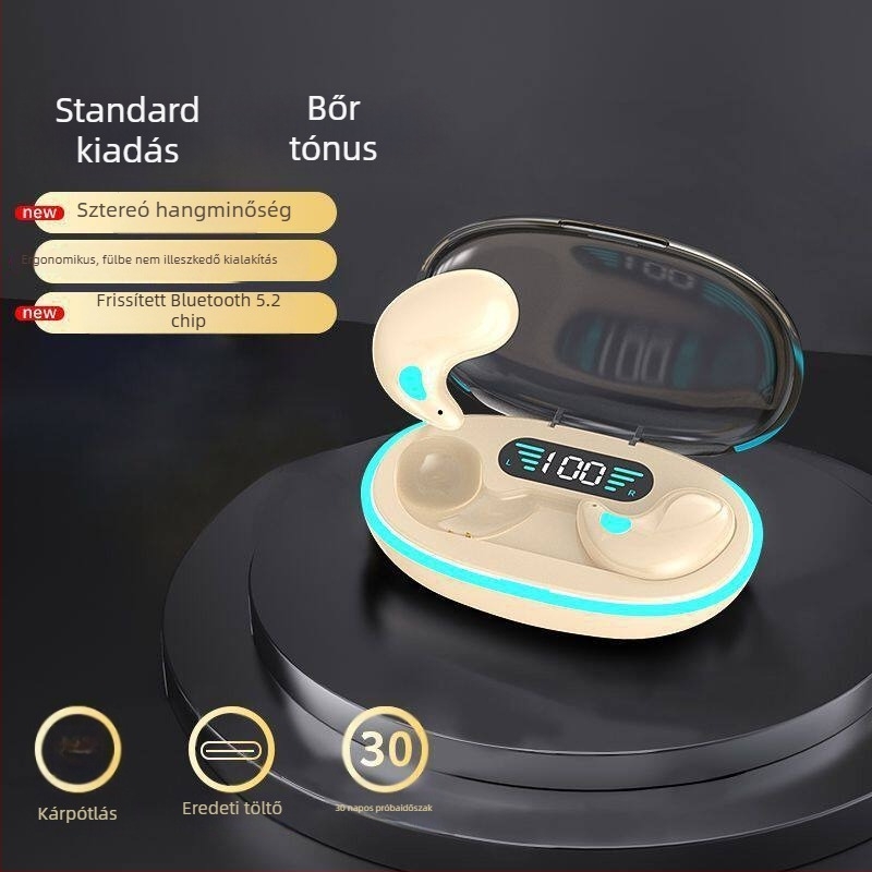 Alvóhallgató hosszú viseléséhez kényelmes, zajszűrő, nem fülhallgató típusú, Bluetooth vezeték nélküli, kompakt, hosszú üzemidejű akkumulátor, vízálló, prémium minőség, kényelmes, új modell