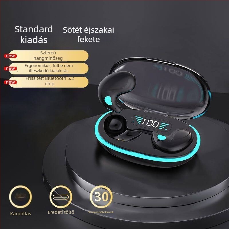 Alvóhallgató hosszú viseléséhez kényelmes, zajszűrő, nem fülhallgató típusú, Bluetooth vezeték nélküli, kompakt, hosszú üzemidejű akkumulátor, vízálló, prémium minőség, kényelmes, új modell