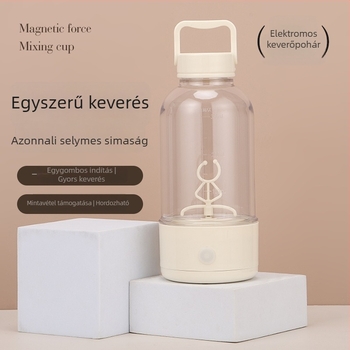 Rozsdamentes acél USB elektromos keverőpohár – hordozható kávé- és milkshake keverő, automatikus keverés