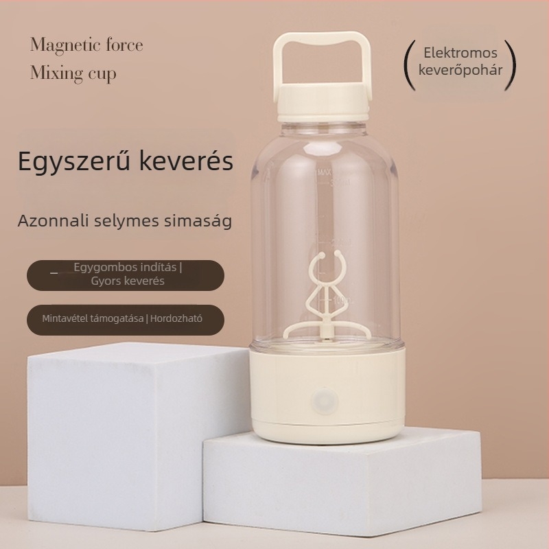 Rozsdamentes acél USB elektromos keverőpohár – hordozható kávé- és milkshake keverő, automatikus keverés