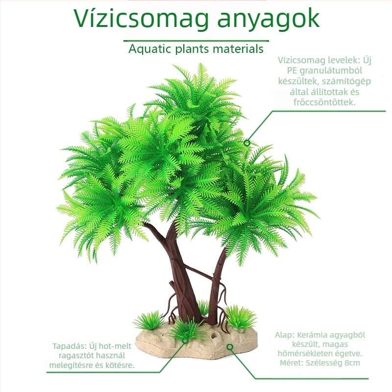 Mesterséges akváriumi bonsai dísz CB-E80, műanyag dekoráció
