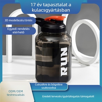 Élelmiszer-minőségű műanyagból készült, nagy kapacitású, hordozható sportos vizespalack egyedi logóval