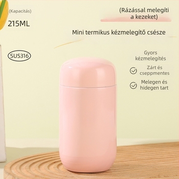 Kompakt, aranyos hordozható termosz pohár hőmérséklet-szabályozóval — melegben vagy hidegben tart
