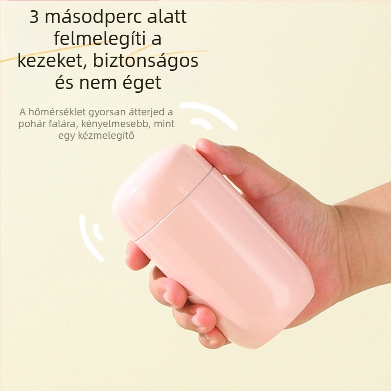Kompakt, aranyos hordozható termosz pohár hőmérséklet-szabályozóval — melegben vagy hidegben tart